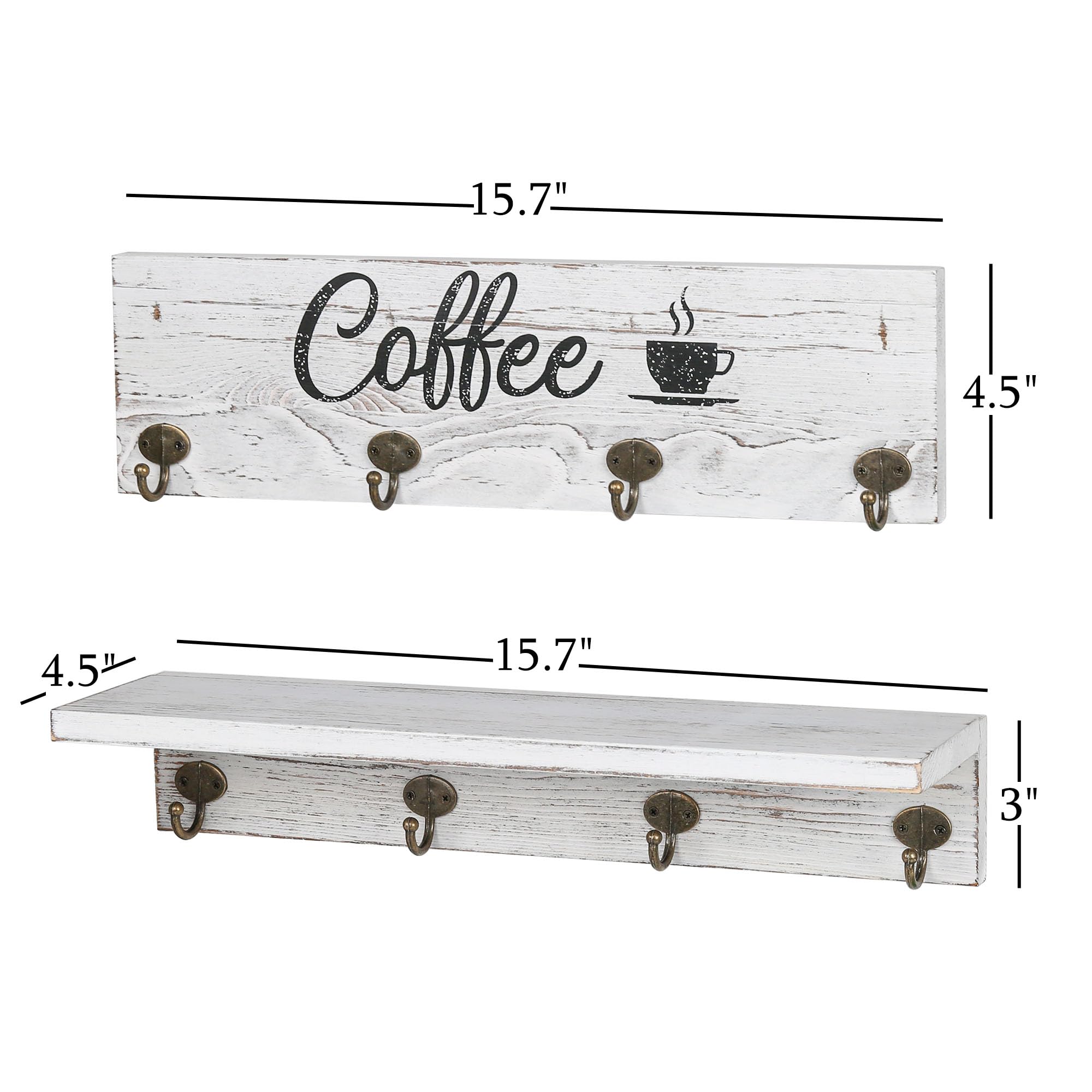 Amazon.co.jp: LotFancy コーヒーカップホルダー 壁掛けマグラック
